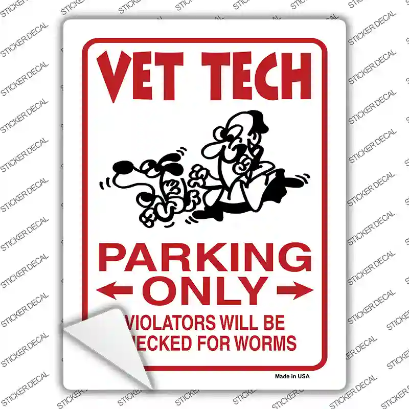 Vet Tech Novelty Rectangle Sticker Decal
