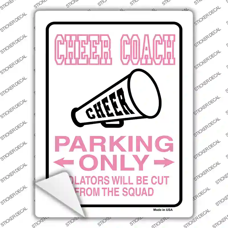 Cheer Coach Only Novelty Rectangle Sticker Decal