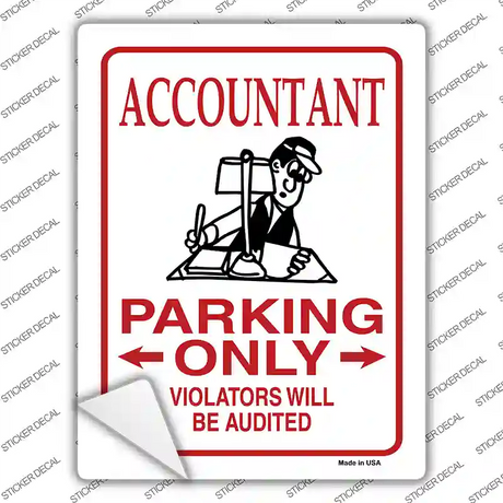 Accountant Parking Audited Novelty Rectangular Sticker Decal