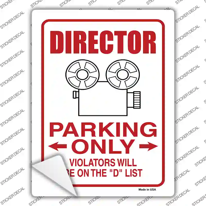 Director Parking D List Novelty Rectangular Sticker Decal