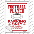 Football Player Parking Benched Novelty Rectangular Sticker Decal