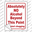 No Alcohol Beyond This Point Novelty Rectangle Sticker Decal