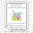 Rules To A Happy Marriage Novelty Rectangle Sticker Decal