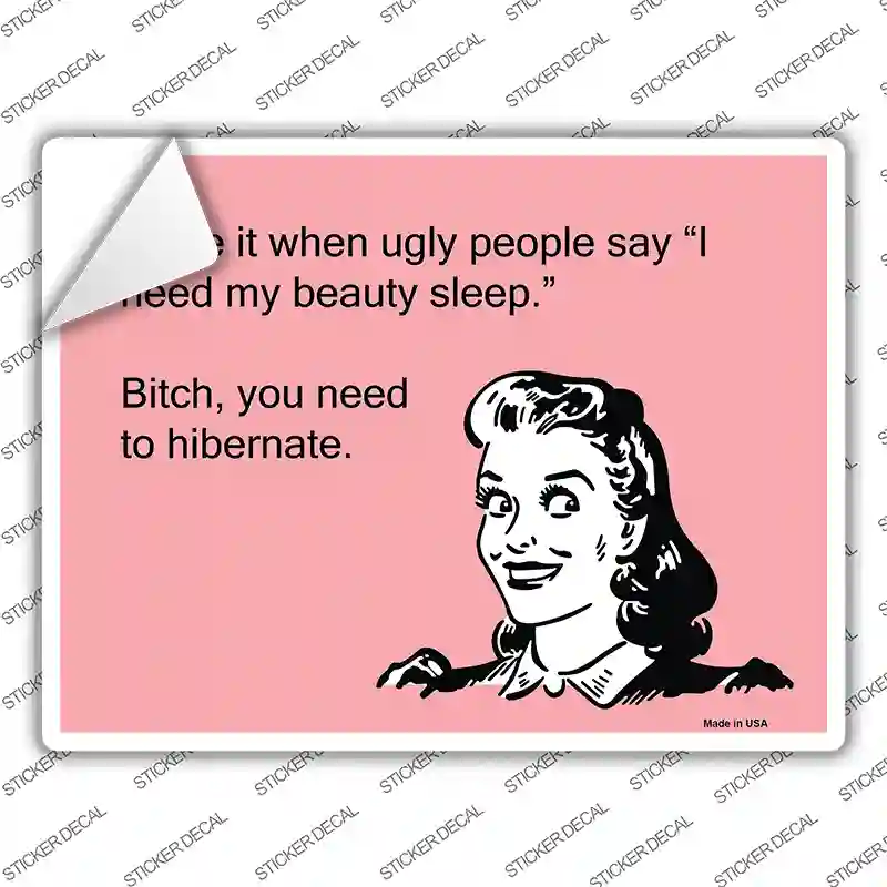 I hate when ugly people say Novelty Rectangle Sticker Decal