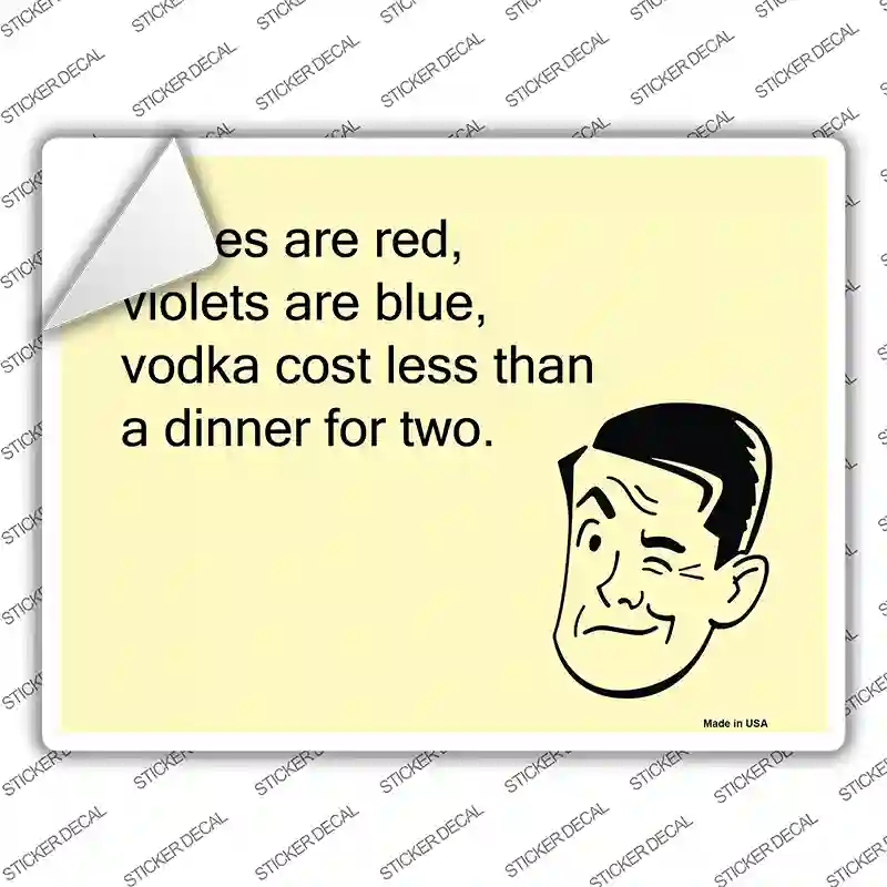Roses Are Red Novelty Rectangle Sticker Decal