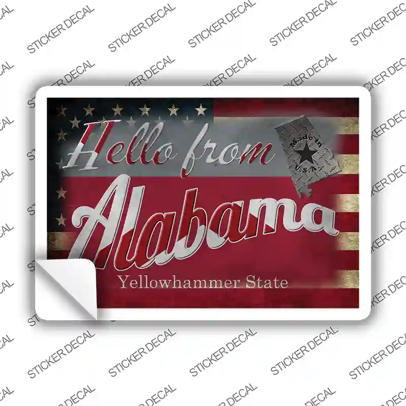 Hello From Alabama Novelty Postcard Sticker Decals
