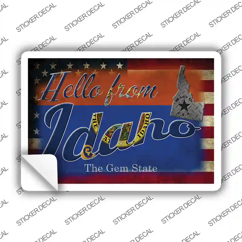 Hello From Idaho Novelty Postcard Sticker Decals
