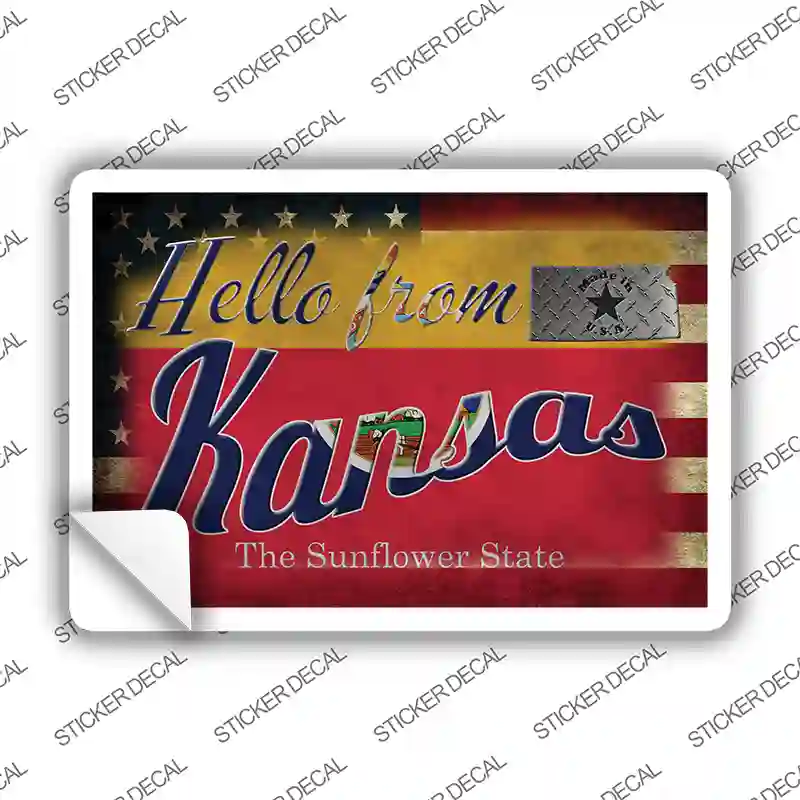 Hello From Kansas Novelty Postcard Sticker Decals