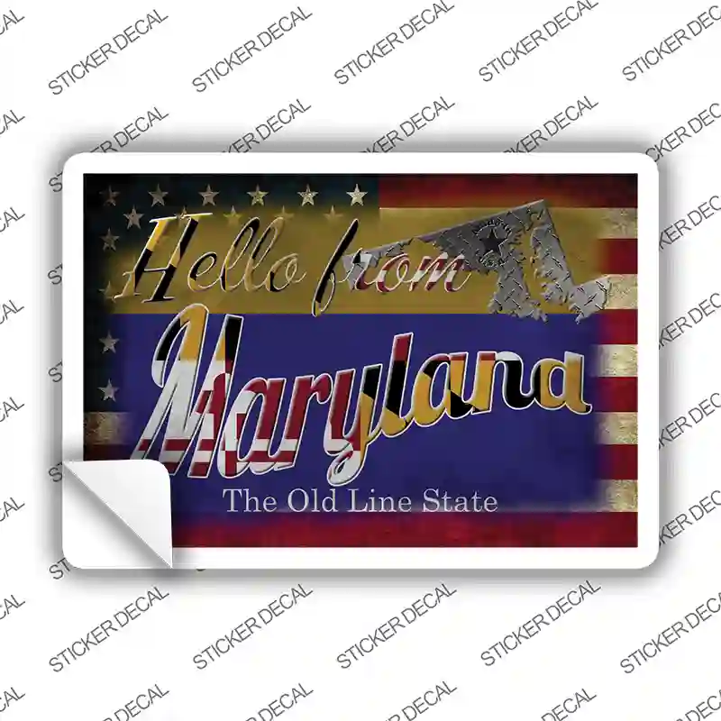 Hello From Maryland Novelty Postcard Sticker Decals