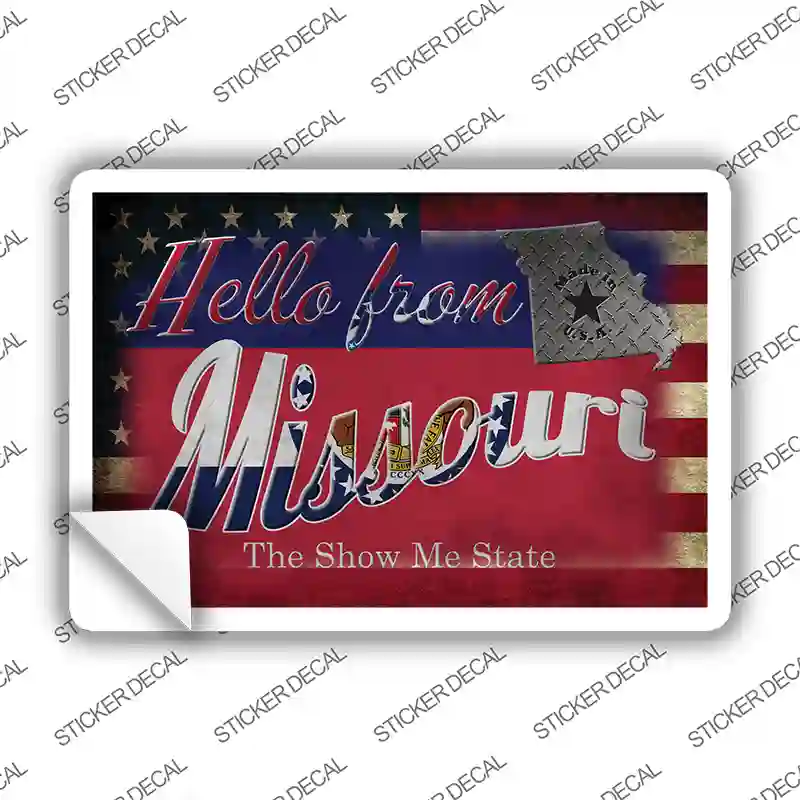 Hello From Missouri Novelty Postcard Sticker Decals