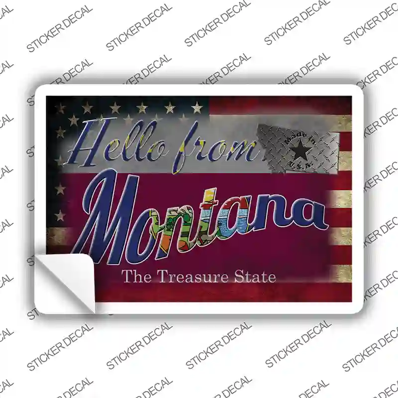 Hello From Montana Novelty Postcard Sticker Decals