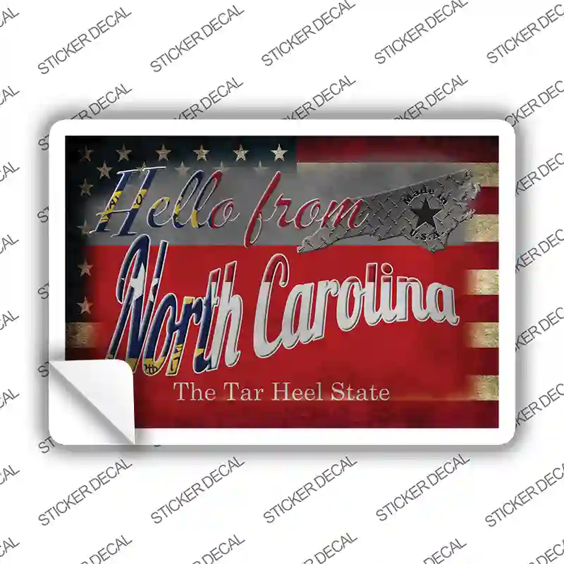 Hello From North Carolina Novelty Postcard Sticker Decals