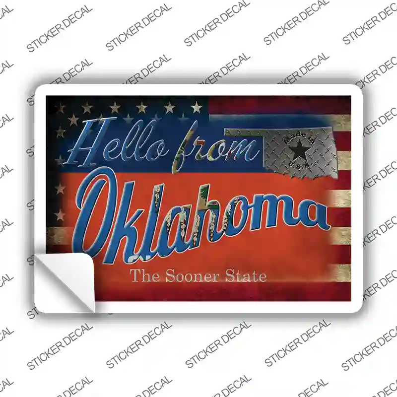 Hello From Oklahoma Novelty Postcard Sticker Decals
