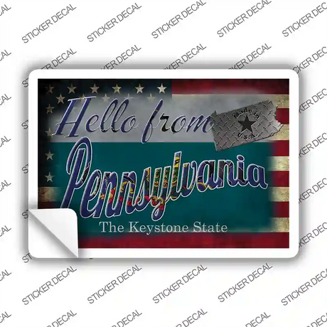 Hello From Pennsylvania Novelty Postcard Sticker Decals