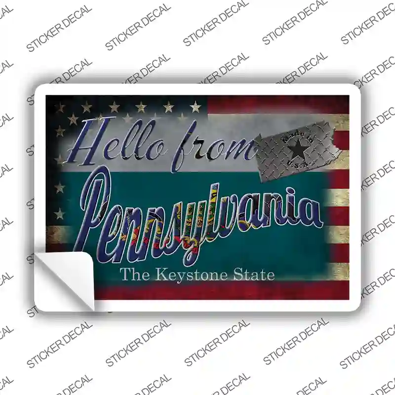 Hello From Pennsylvania Novelty Postcard Sticker Decals