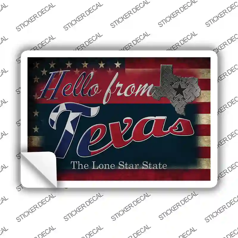 Hello From Texas Novelty Postcard Sticker Decals