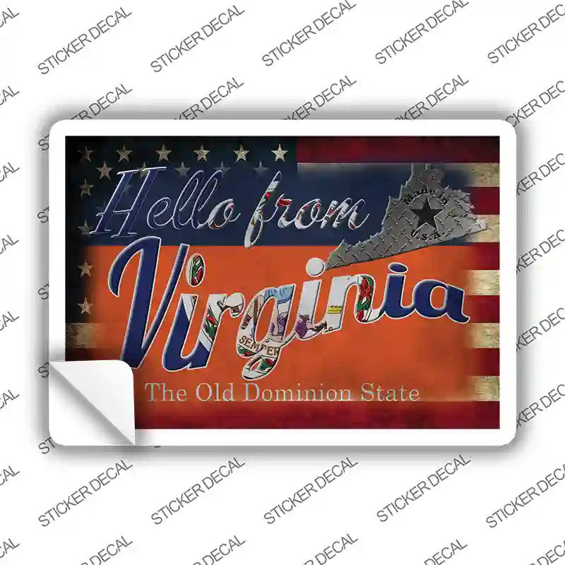 Hello From Virginia Novelty Postcard Sticker Decals