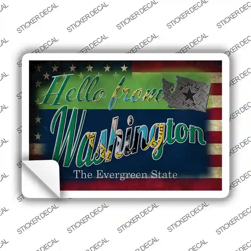 Hello From Washington Novelty Postcard Sticker Decals