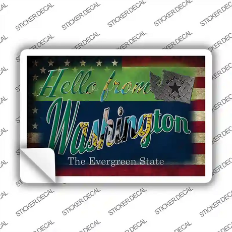 Hello From Washington Novelty Postcard Sticker Decals