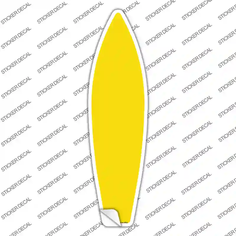 Yellow Solid Novelty Surfboard Sticker Decal