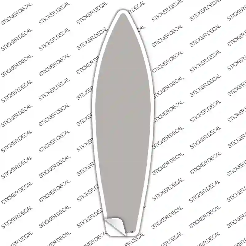 Gray Solid Novelty Surfboard Sticker Decal