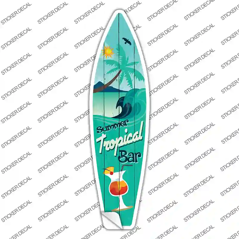 Tropical Bar Novelty Surfboard Sticker Decal