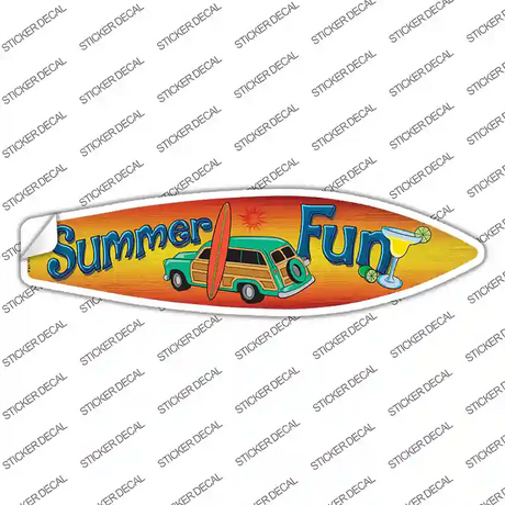 Summer Fun Novelty Surfboard Sticker Decal