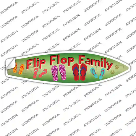 Flip Flop Family Novelty Surfboard Sticker Decal