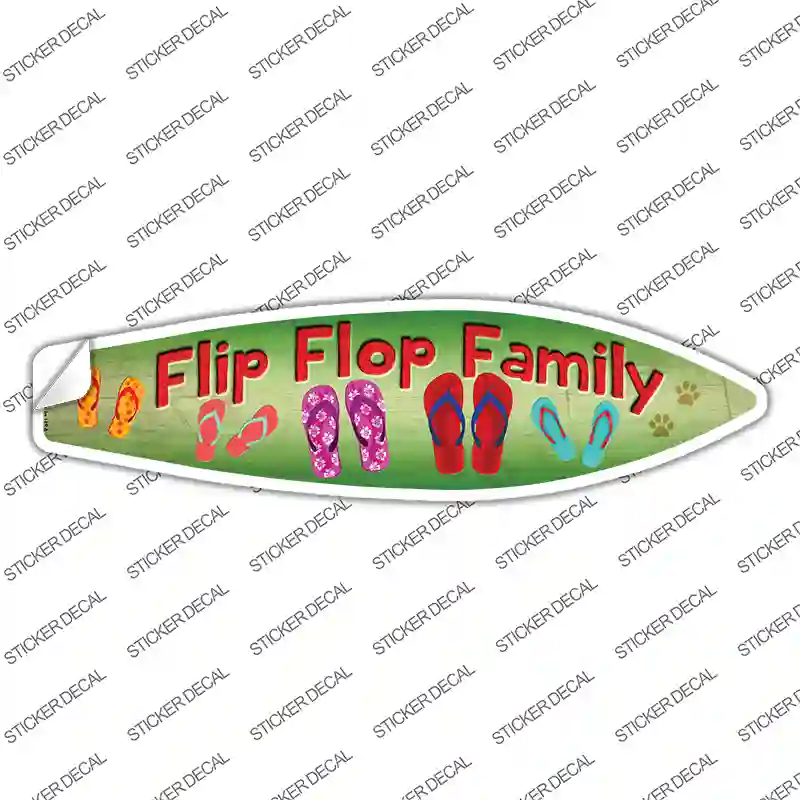 Flip Flop Family Novelty Surfboard Sticker Decal