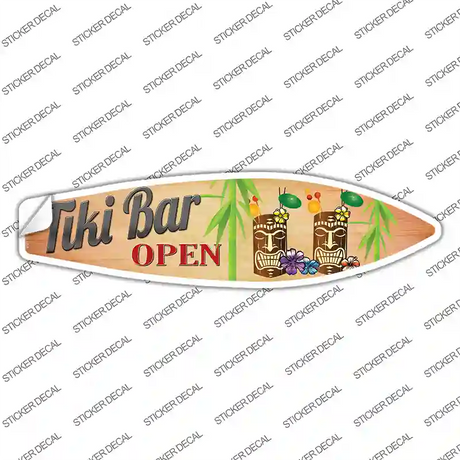 Tiki Bar Open Novelty Surfboard Sticker Decal