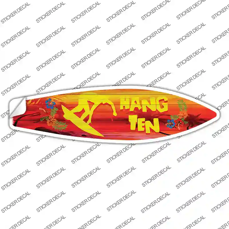 Hang Ten Surfing Novelty Surfboard Sticker Decal