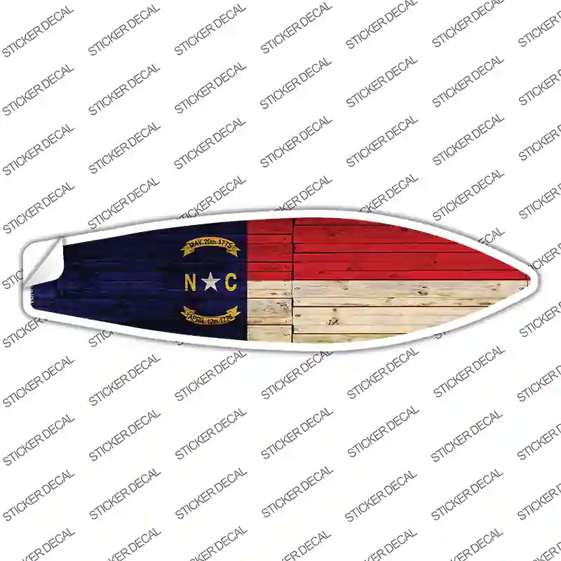 North Carolina State Flag Novelty Surfboard Sticker Decal