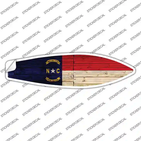 North Carolina State Flag Novelty Surfboard Sticker Decal