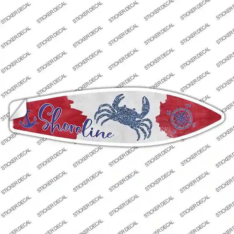 Crab Shoreline Novelty Surfboard Sticker Decal