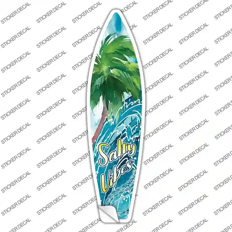 Salty Water Vibes Novelty Surfboard Sticker Decal