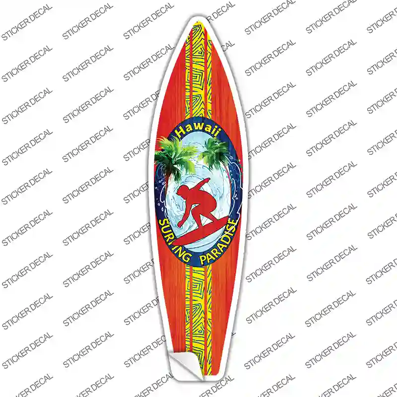 Hawaii Surfing Paradise Novelty Surfboard Sticker Decal