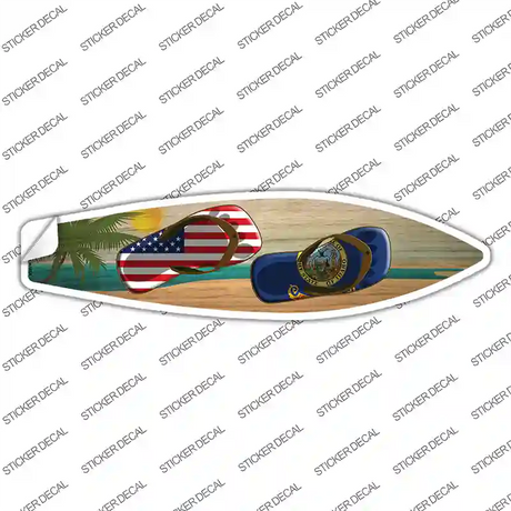 Idaho Flag Flip Flop Novelty Surfboard Sticker Decal
