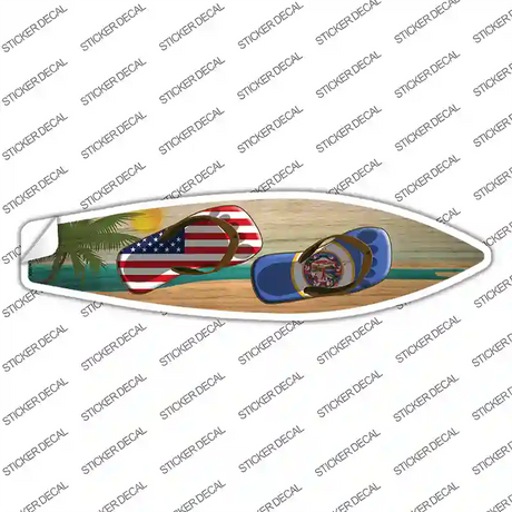 Minnesota Flag Flip Flop Novelty Surfboard Sticker Decal