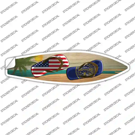 Nebraska Flag Flip Flop Novelty Surfboard Sticker Decal