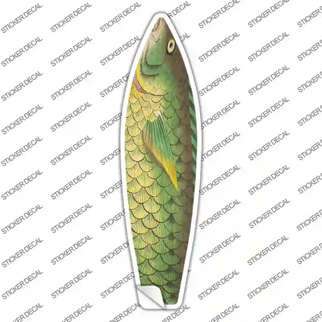 Green Fish Novelty Surfboard Sticker Decal