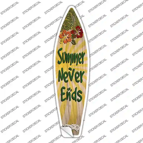 Summer Never Ends Novelty Surfboard Sticker Decal