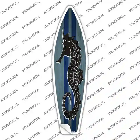Seahorse Blue Striped Novelty Surfboard Sticker Decal