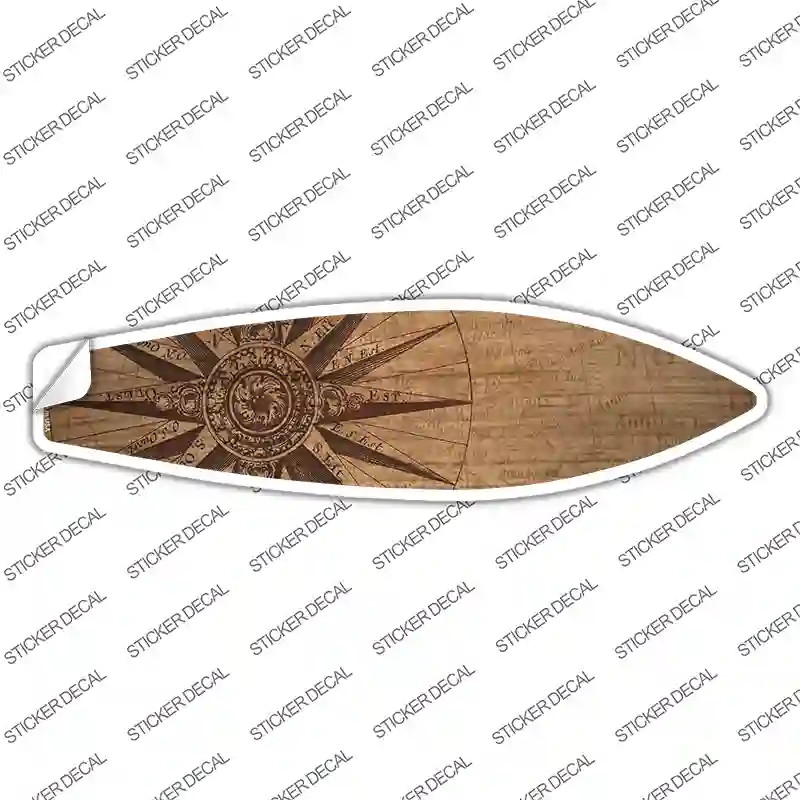 Map Drawing With Compass Novelty Surfboard Sticker Decal