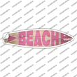 Pink Beach Novelty Surfboard Sticker Decal