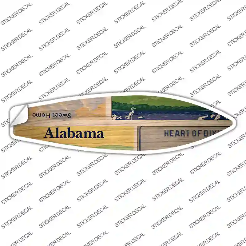 Alabama License Plate Novelty Surfboard Sticker Decal