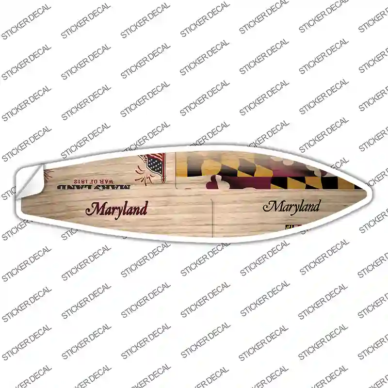 Maryland License Plate Novelty Surfboard Sticker Decal
