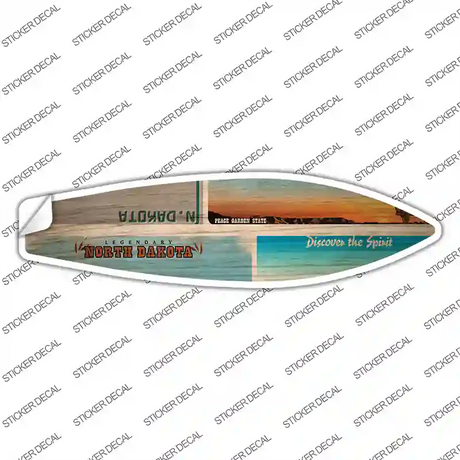 North Dakota License Plate Novelty Surfboard Sticker Decal