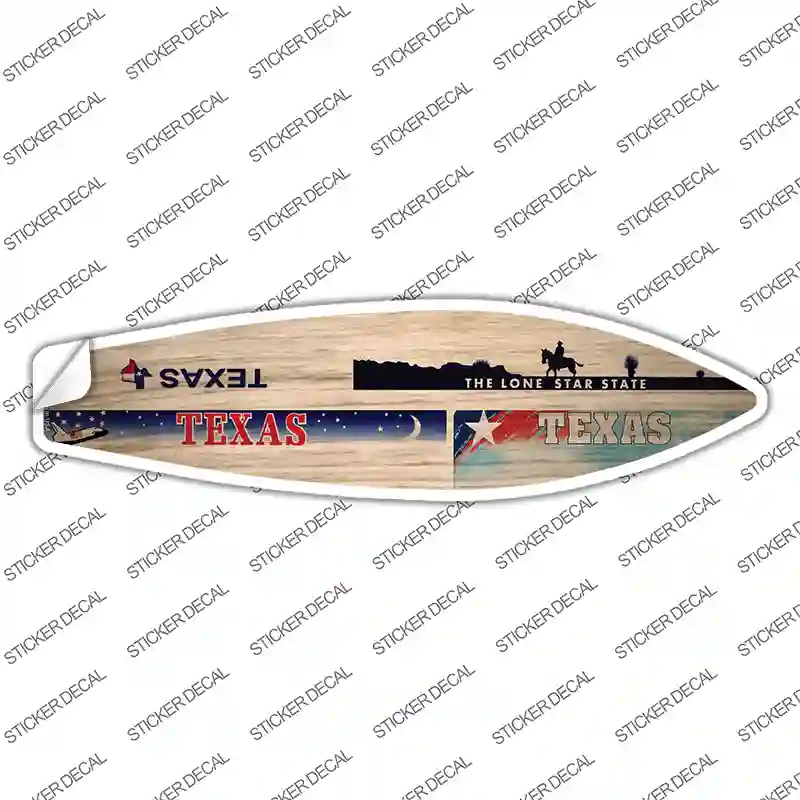 Texas License Plate Novelty Surfboard Sticker Decal