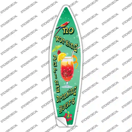 No Working Key West Novelty Surfboard Sticker Decal