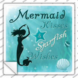 Mermaid Kisses Novelty Square Sticker Decal